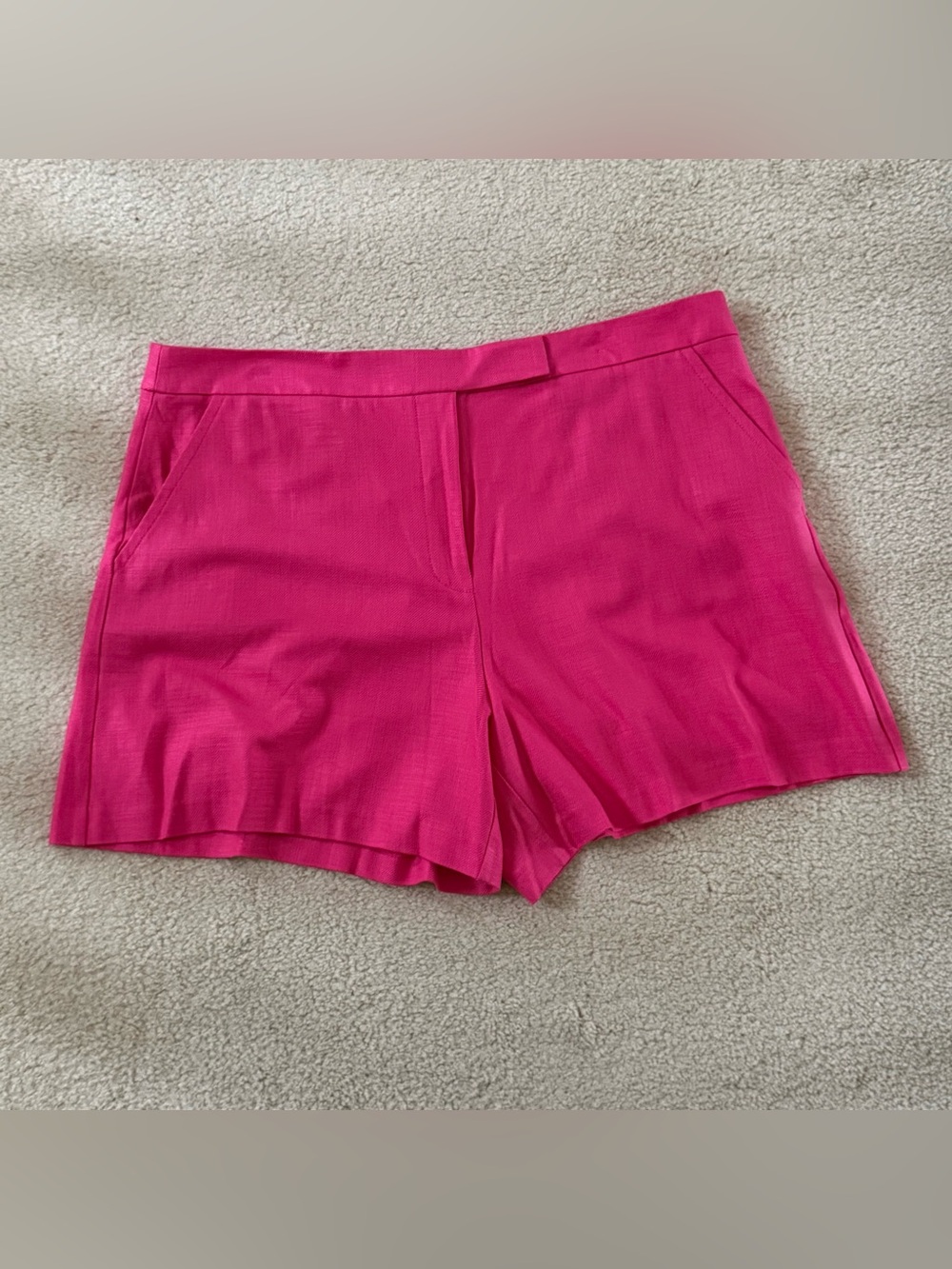 Trina Turk Hermosa Twill Pink Paradise Tailored High Rise Shorts
